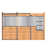 10 Foot Welded Stall Front with Grill Top Door and Large Feed Door - Galvanized